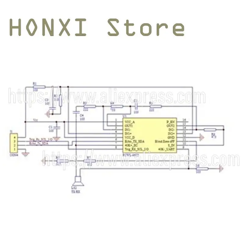 1 buah modul sensor jarak ultrasonik terintegrasi transceiver RCWL-1605 GPIO IIC port serial bus tunggal