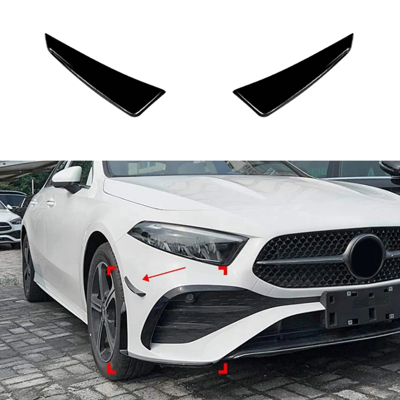 Car Splitter Lip Spoiler Side Wind Knife For Mercedes-Benz A-Class W177 2023+ A180 A200 AMG Side Spoiler Accessories A