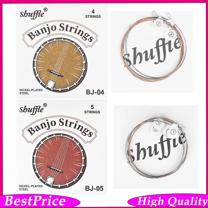 4/5 String Banjo Strings Set Phosphor Bronze Alloy Anti Rust Durable Replacement Strings for Folk Music Players Performance