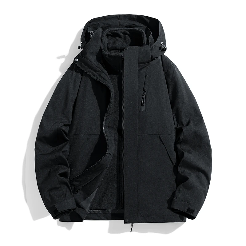 

Мужские и женские уличные куртки, зимние хлопковые пальто на толстой флисовой подкладке, мужские ветрозащитные и водонепроницаемые куртки на флисовой подкладке, женская рабочая одежда на открытом воздухе, съемный капюшон, подходит для занятий спортом на о