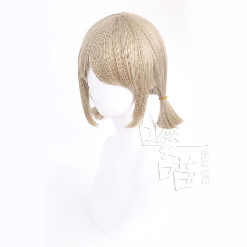 Game Identity V Gardener Emma Woods Cosplay Wig 40CM Beige Heat Resistant Synthetic Hair Anime Cosplay Wigs Halloween Men Women