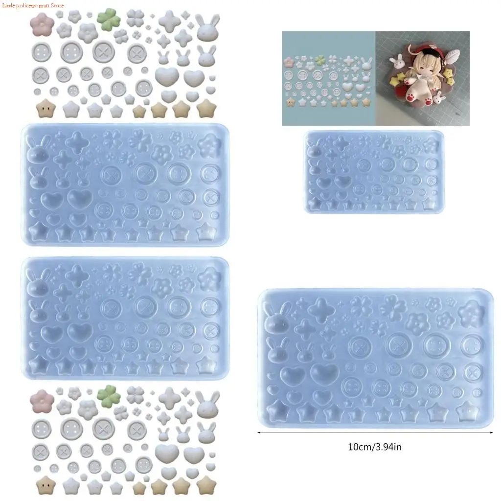 F92D Button Accessories Mold Easy to Use Silicone Mold Versatile Jewelry Making Tool
