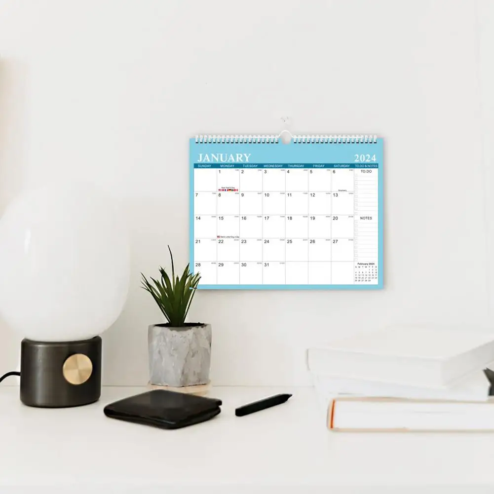 Scheduling Tracking Calendar 2024-2025 Wall Calendar English Time Management Planner for Home Office School Monthly Organizer