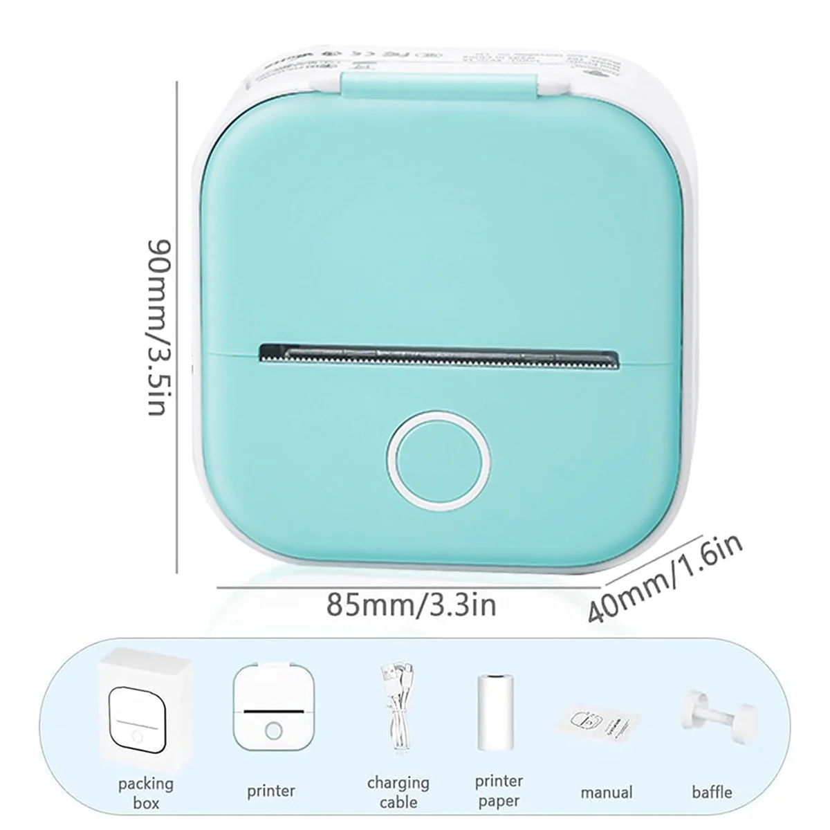 ADP-Doodle Dash Printer,Inkless Bluetooth Sticker Pocket Printer, Portable Bluetooth Printer for Photos, Notes,DIY Scrapbook