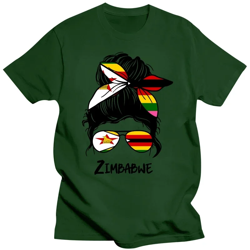 Funny Zimbabwe Zimbabwean Girl Flag T Shirts Summer Graphic Cotton Streetwear Short Sleeve Birthday Gifts T-shirt Mens Clothing