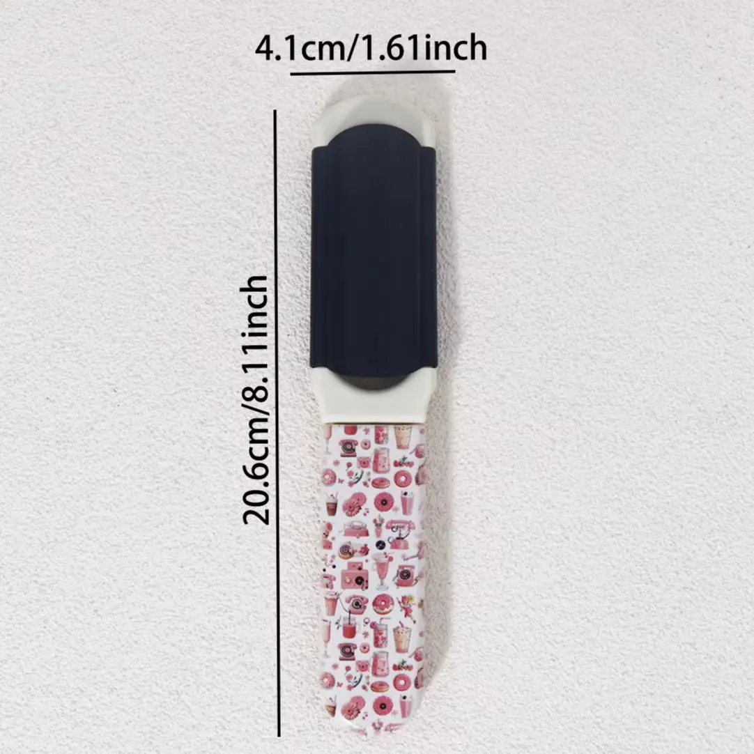 1pc portable folding comb with mirror and snack and beverage pattern design, air cushion combing brush,Special for real hair wig