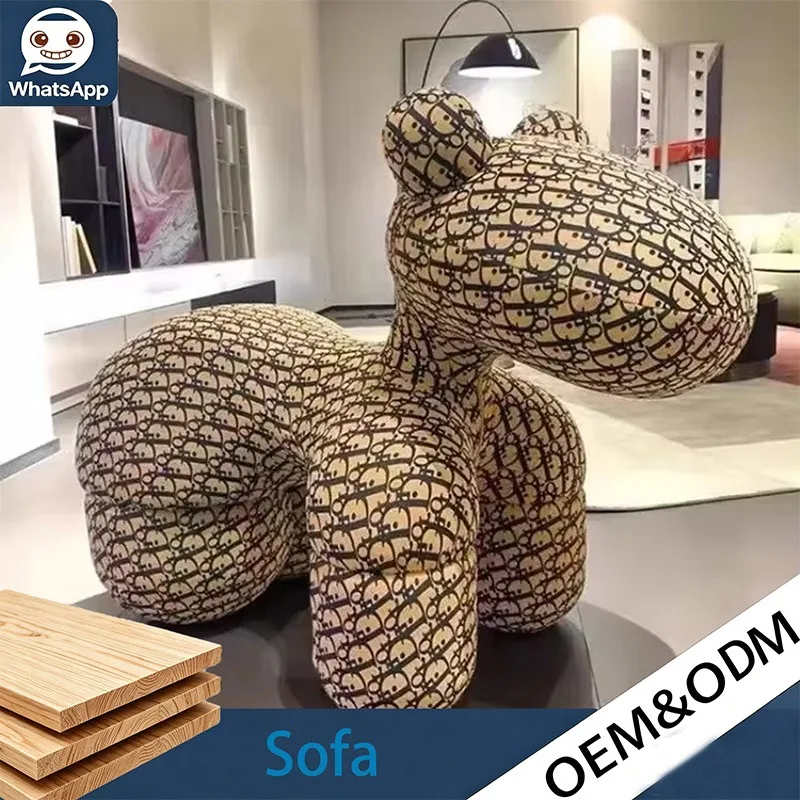 Creative Designer Pony Animal Chair, Comfort Kids Puppy Leisure Sofa Stool for Household Living Room Balcony Rest
