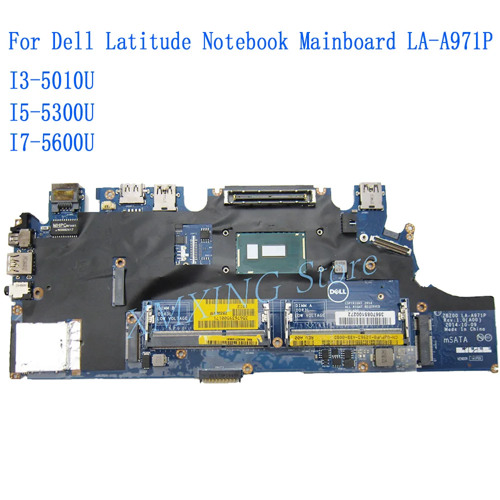 FULCOL For DELL Latitude E7250 Laptop Motherboard I3 I5 I7 LA-A971P CN-02PVP8 CN-0TPHC4 CN-0G9CNK Tested 100% work