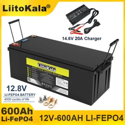 LiitoKala 12V 600Ah LiFePO4 Battery pack 12.8v 4 strings Lithium Iron Phosphate Inverter Solar Energy Camping Batteries Tax Free