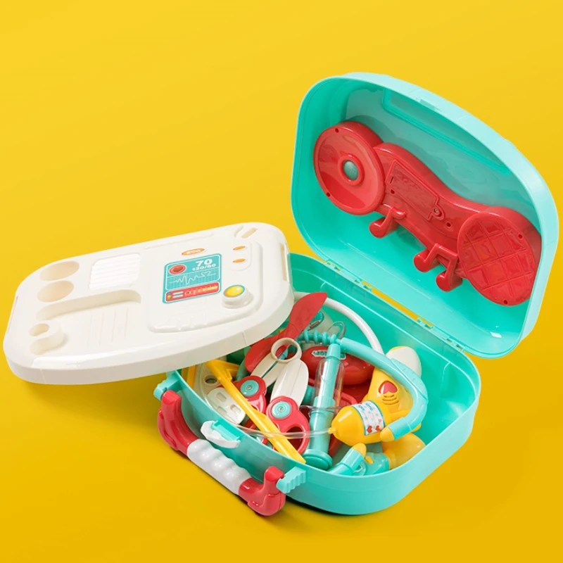 16 pièces/ensemble accessoires de médecin de Simulation kdis Kit d'outils médicaux lumière électrique musique stéthoscope thermomètre ensemble jouer maison jouet