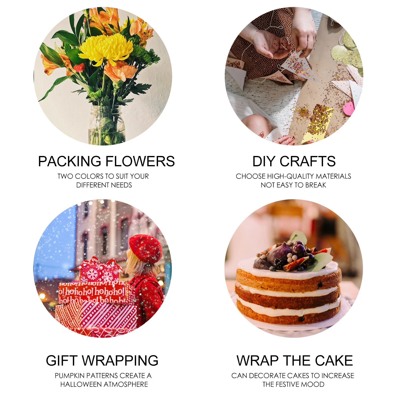 

4Pcs Christmas Ribbon 5m DIY Handmade Gift Wrapping Ribbon Festival Packing Supply Package Supply Pack Riband Packing Riband