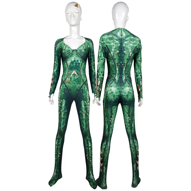 Cosaim Halloween Movie Aquaman Mera Cosplay Costume Superhero Arthur Curry Orin Zentai Bodysuit Suit Jumpsuits for Adult Kids