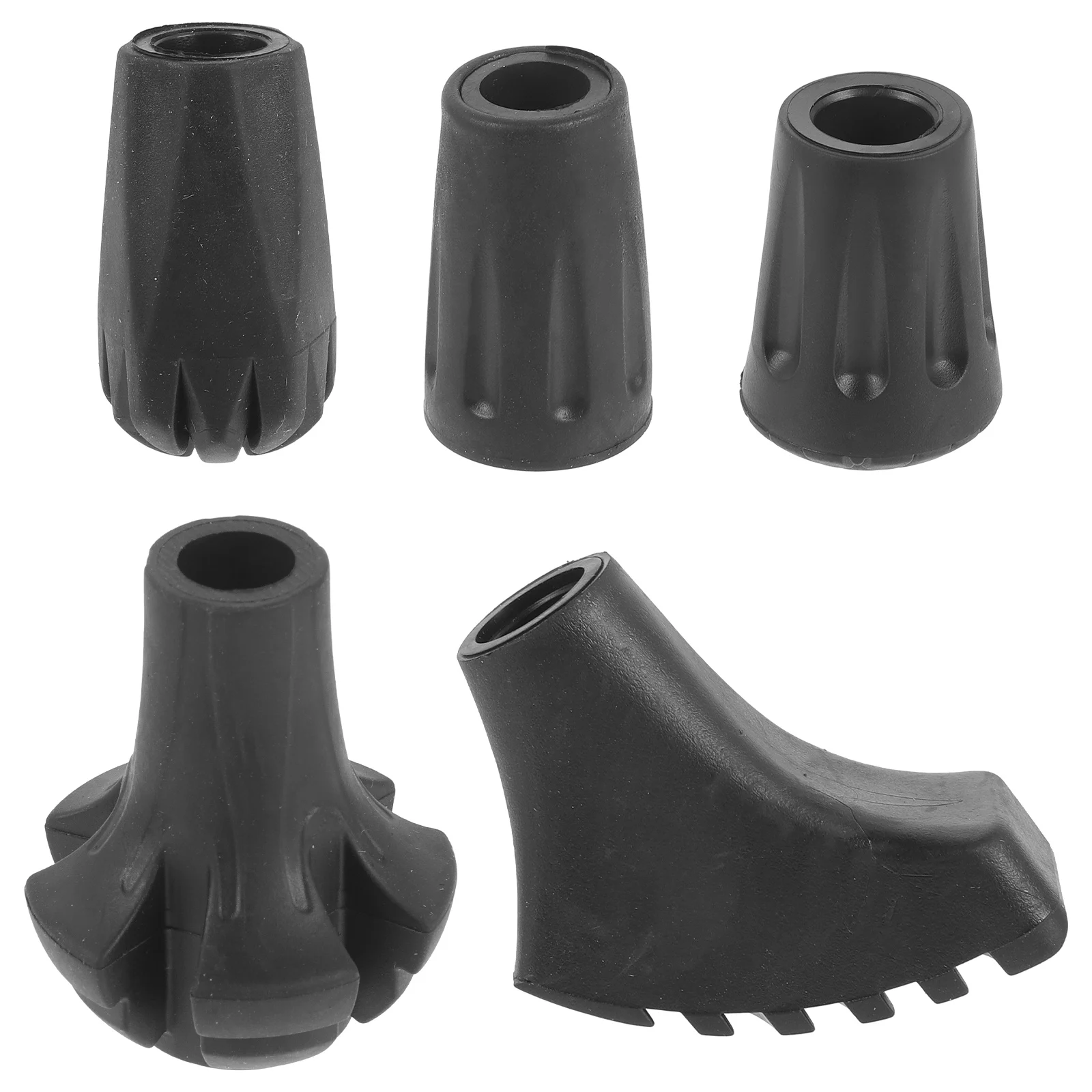 

5 Pcs Trekking Pole Cover Walking Stick Tip Cane Parts Non-slip Crutch Feet Poles Accessories Rubber Caps