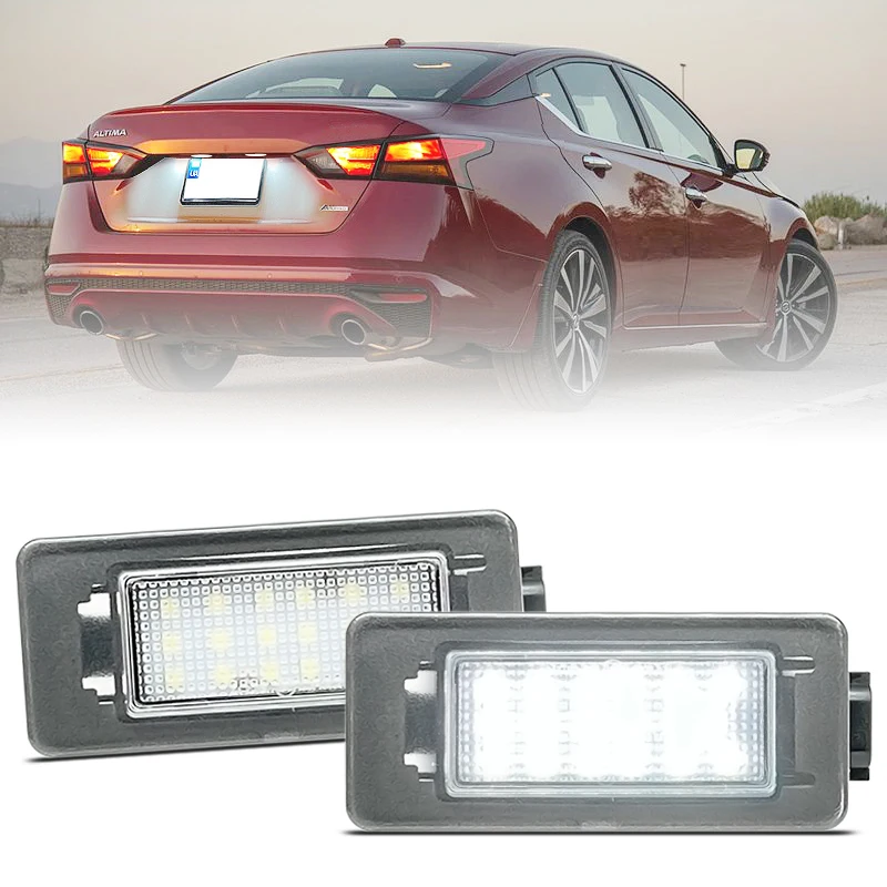 

2 шт. белых светодиодных фонарей подсветки номерного знака для Nissan Serena C27, Altima, Suzuki Landy, Dacia Duster