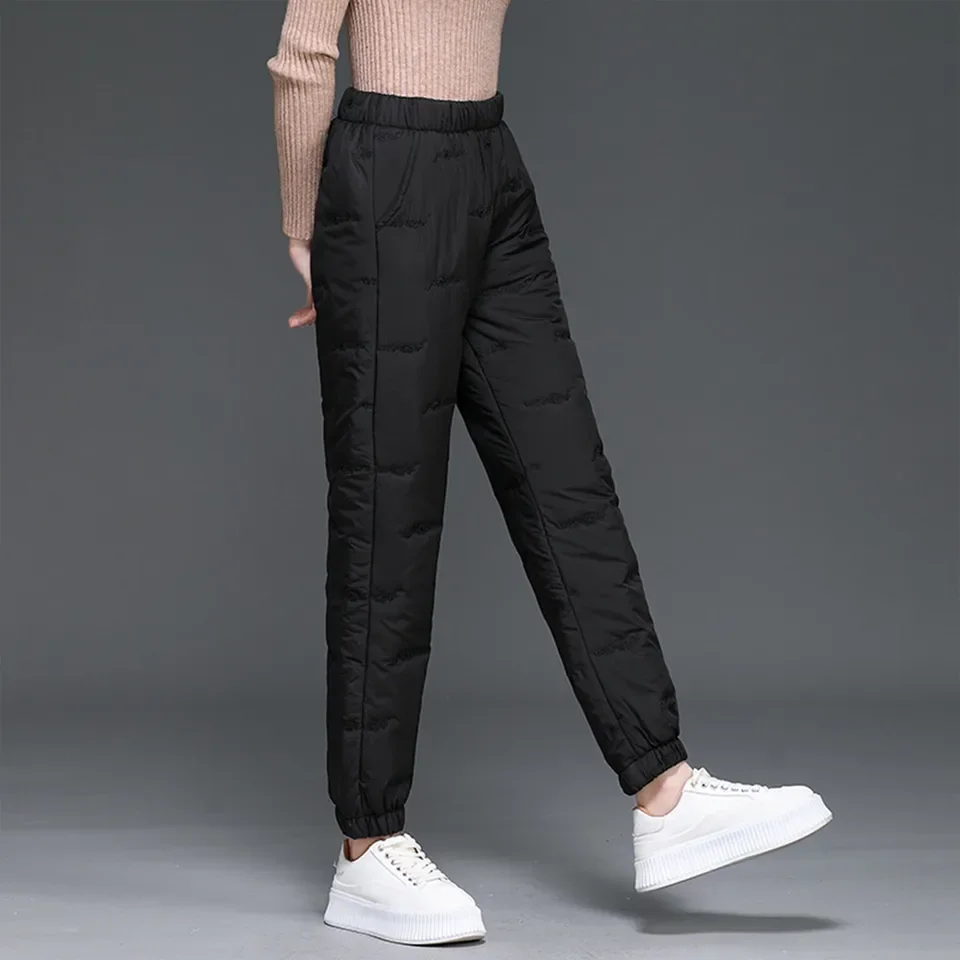 Winter Autumn Straight Leg Trouser Loose Slim Plus Size Thermal Pants Light Down Cotton Trousers For Women Clothing Жіночі штани