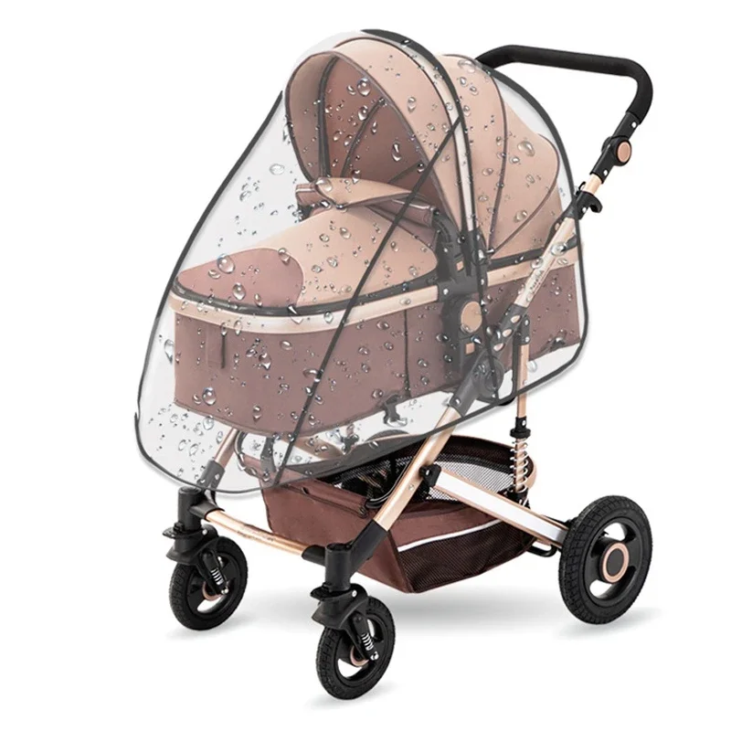 

Clear Stroller Rain Cover Baby Car Weather Wind Shield Transparent Breathable Trolley Umbrella Pushchairs Waterproof Raincoat