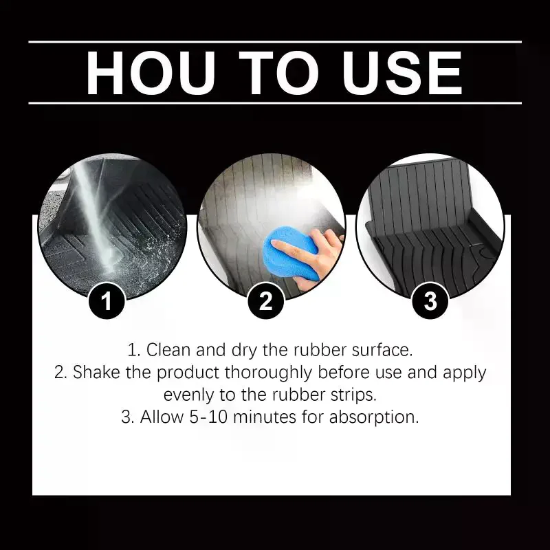Rubber Trim Restoration Solution for Automotive Sealing Strip Enhance Elasticity Gloss Quiet Cabins Drive Comfort