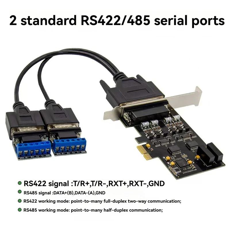 Pcie para rs485/422 placa de porta serial com porta adaptador cartão de expansão proteção contra surtos proteger suporte pcie gen2.0