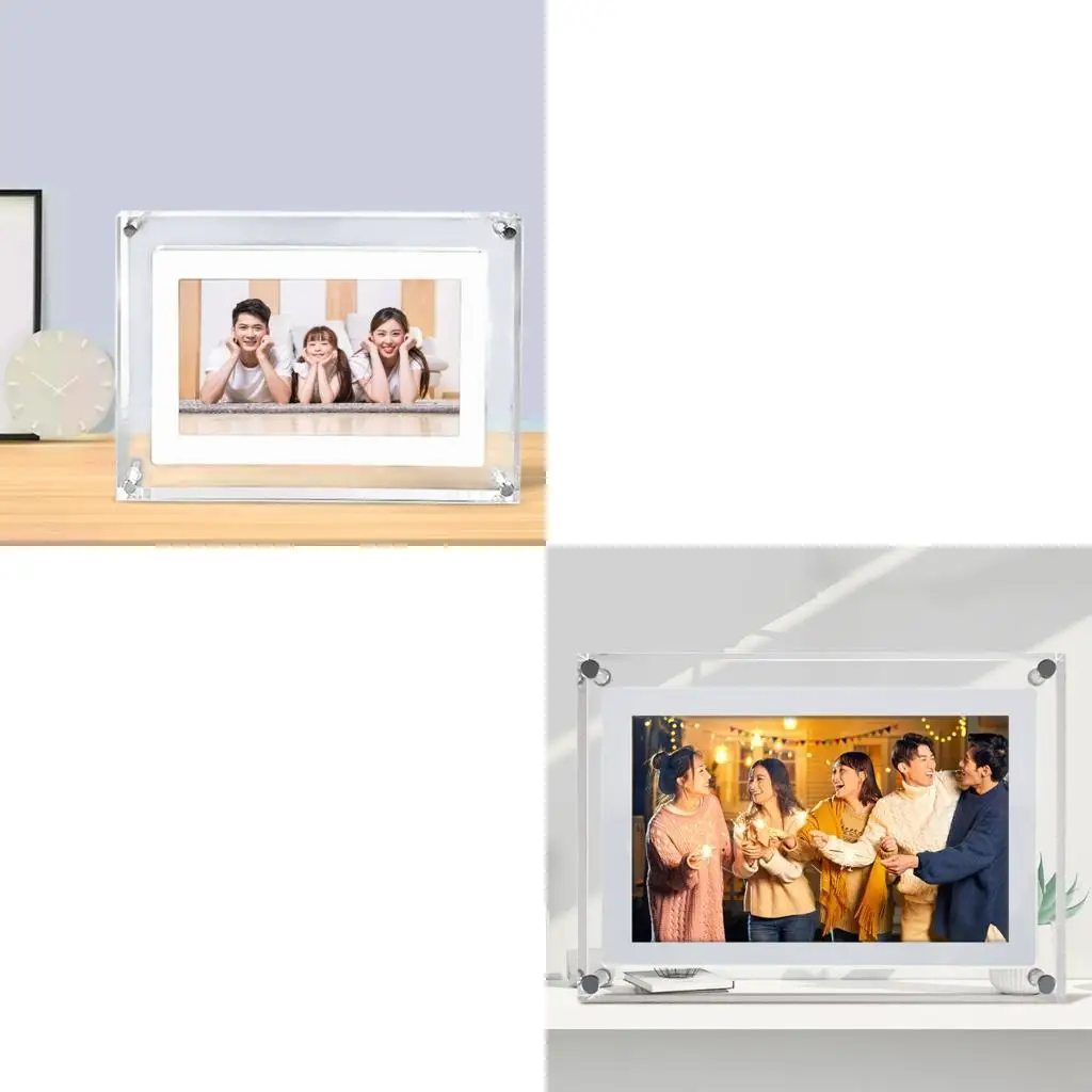 193A Modern Clear Acrylic Digital Pictures Frame With IPS Display USB Charging Port