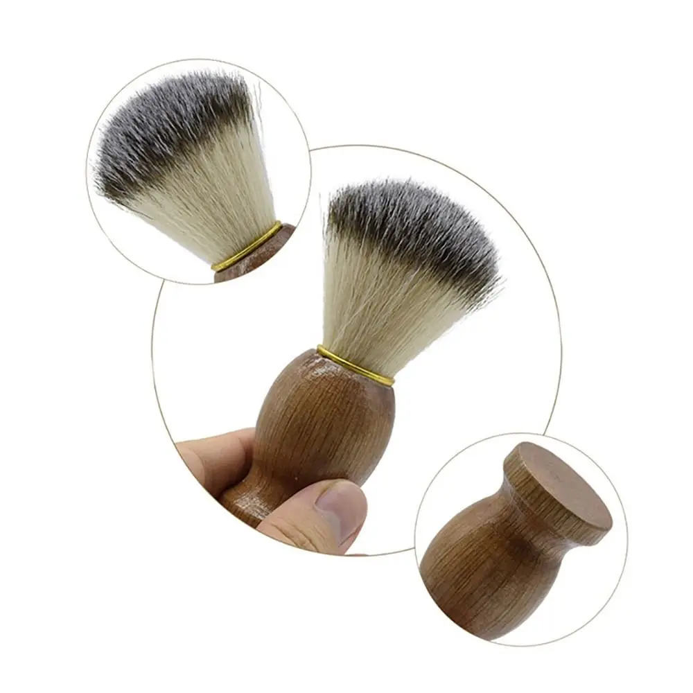 Brosse à raser avec manche en bois pour hommes, accessoire de barbier, brosse à moustache, outil cosmétique, livres pour barbe qualifiée ale, blaireau pur, mode