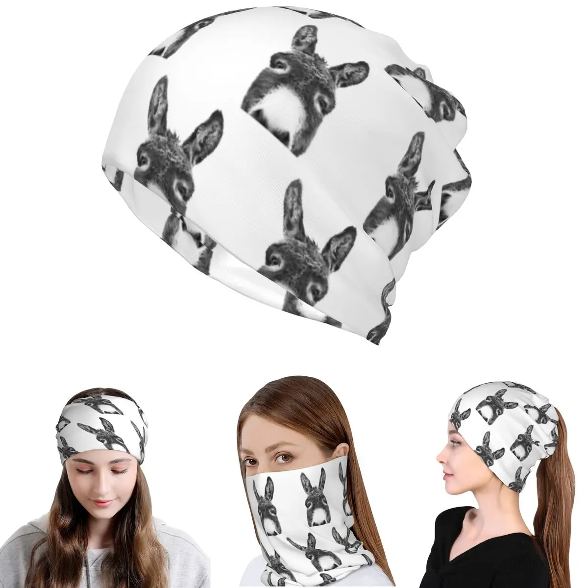 

Peeking Donkey Bandana Neck Gaiter Mask Scarf Multifunction Balaclava Beanies Hat for Men Women Adult All Season