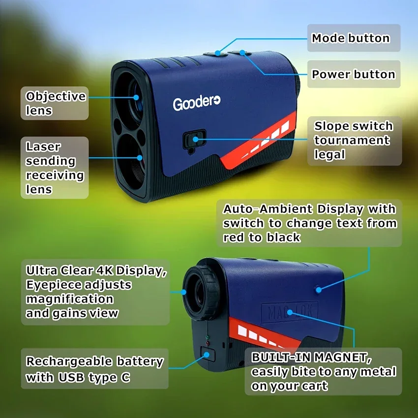 حار بيع العرض تلقائيا جولف لتحديد المواقع ووتش الارتفاع قياس Rangefinder مقياس مسافات
