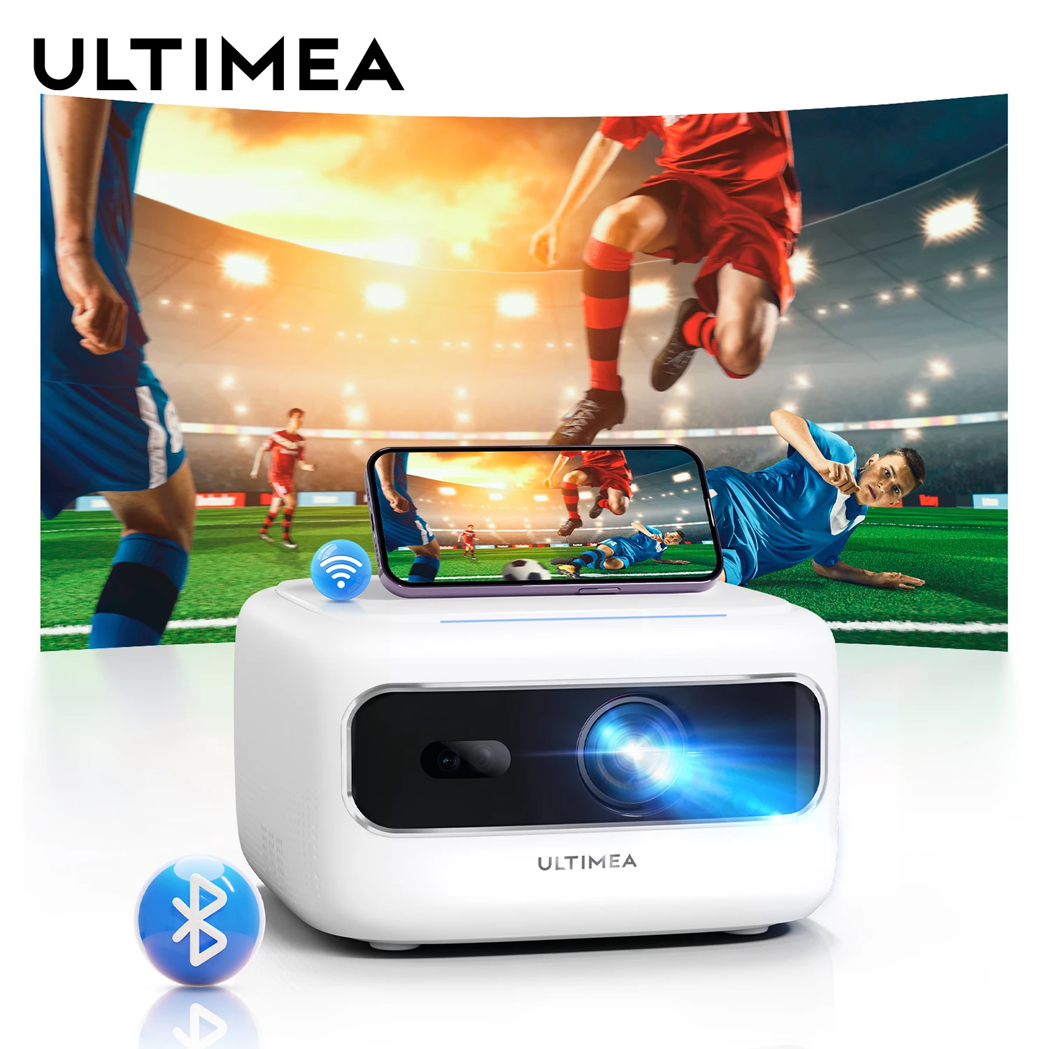 ULTIMEA Full HD Projector 1080P Decoding 2K Video Home Theater Projectors with Electric Focus, 5G WiFi Bluetooth Mini Projector