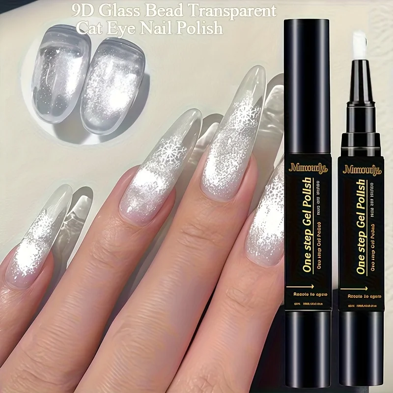 10ml Biały Super Błyszczący Lakier Hybrydowy do Paznokci Efekt Kociego Oka w Pisaku / Nowość 2025 Super Błyszczący Miękki Wysoki Pigmentacja Salonowa Jakość Gładki Długotrwały