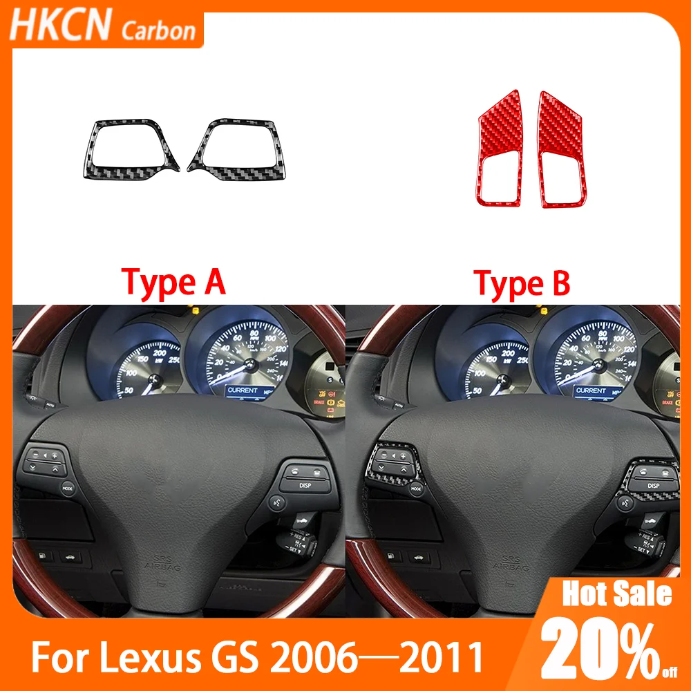 

Carbon Fiber Steering Wheel Button Panel Decals Car Accessories Interior Cover Trim Sticker Modification For Lexus GS 2006—2011