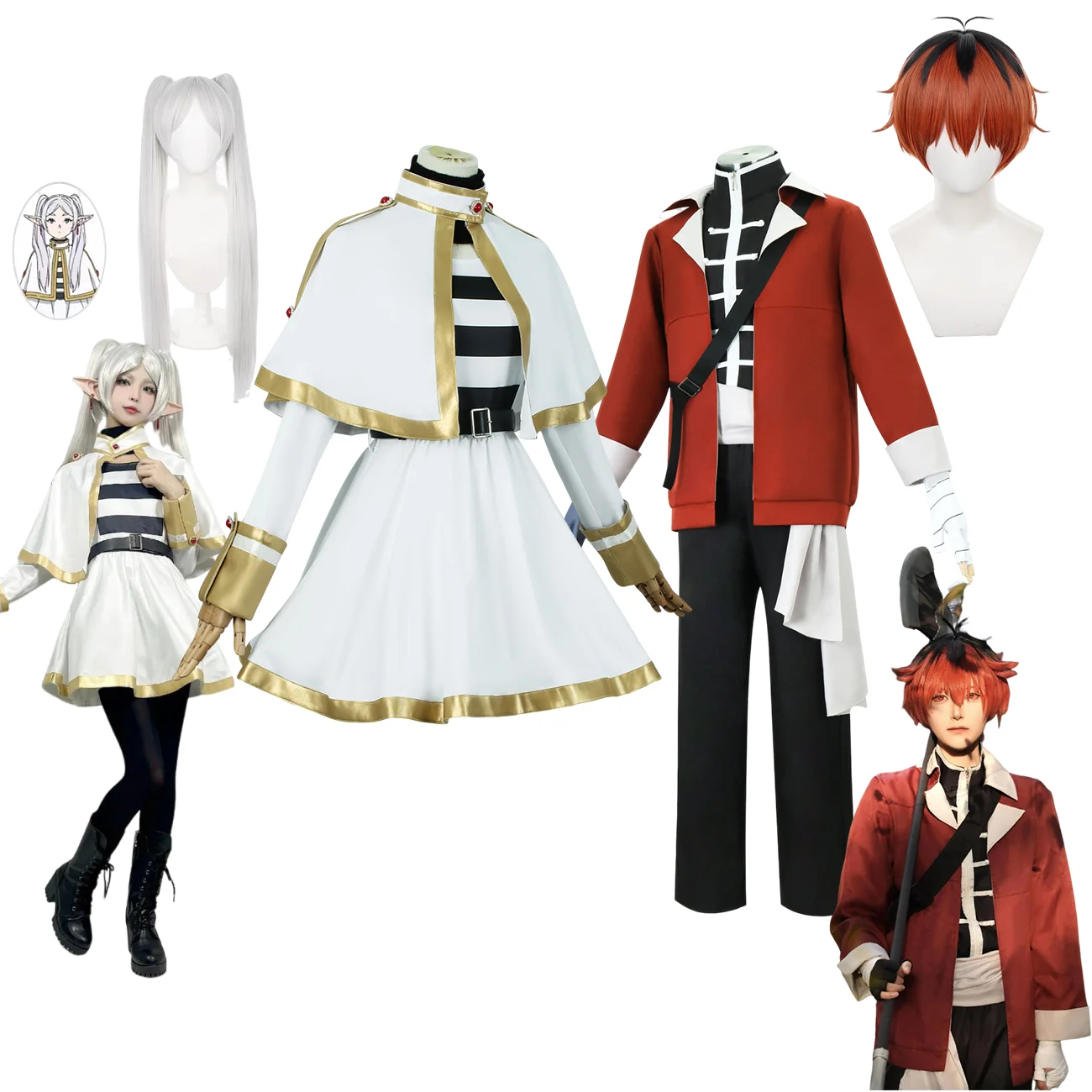 Disfraz de Anime Frieren Elf Mage y Warrior Stark, conjunto profesional de Frieren Beyond Journeys, traje final para fiesta de Halloween