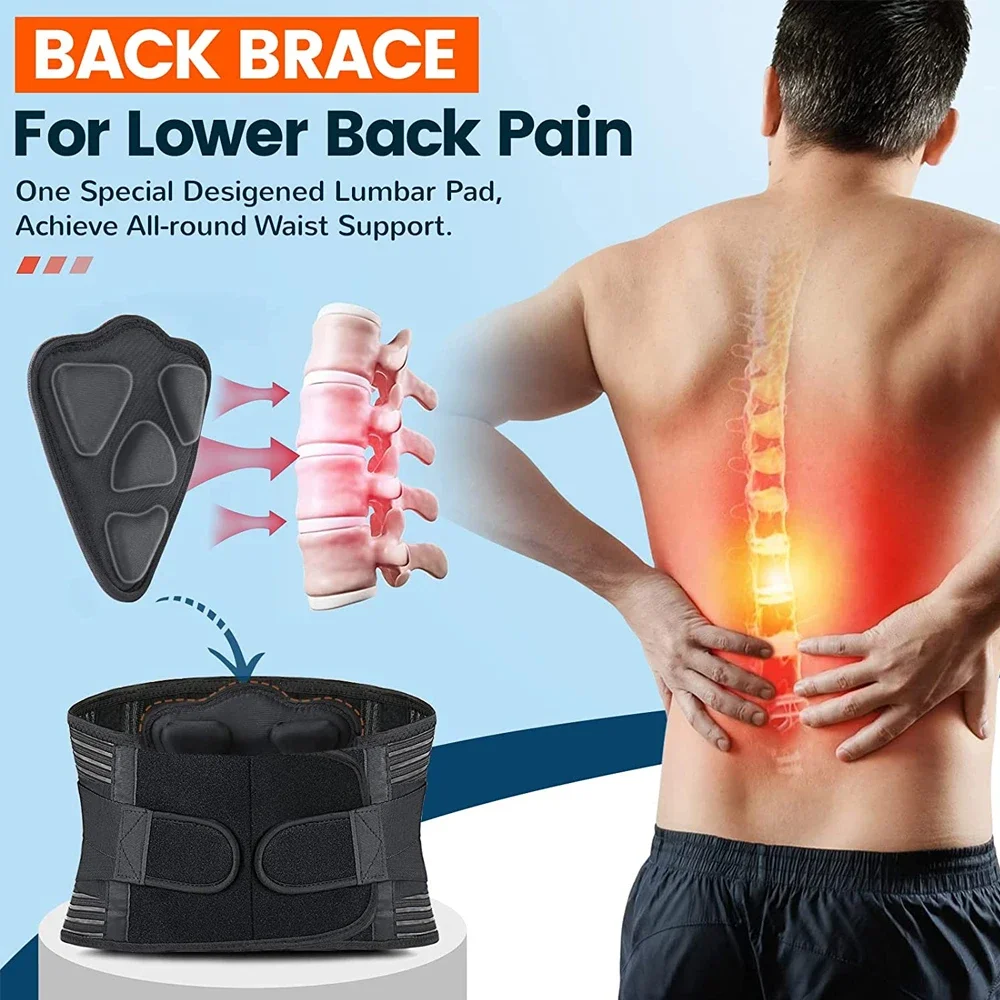 1Pcs Back Brace for Lower Pain, Breathable Lower Back Brace with Lumbar Pad, Lower Back Pain Relief for Herniated Disc