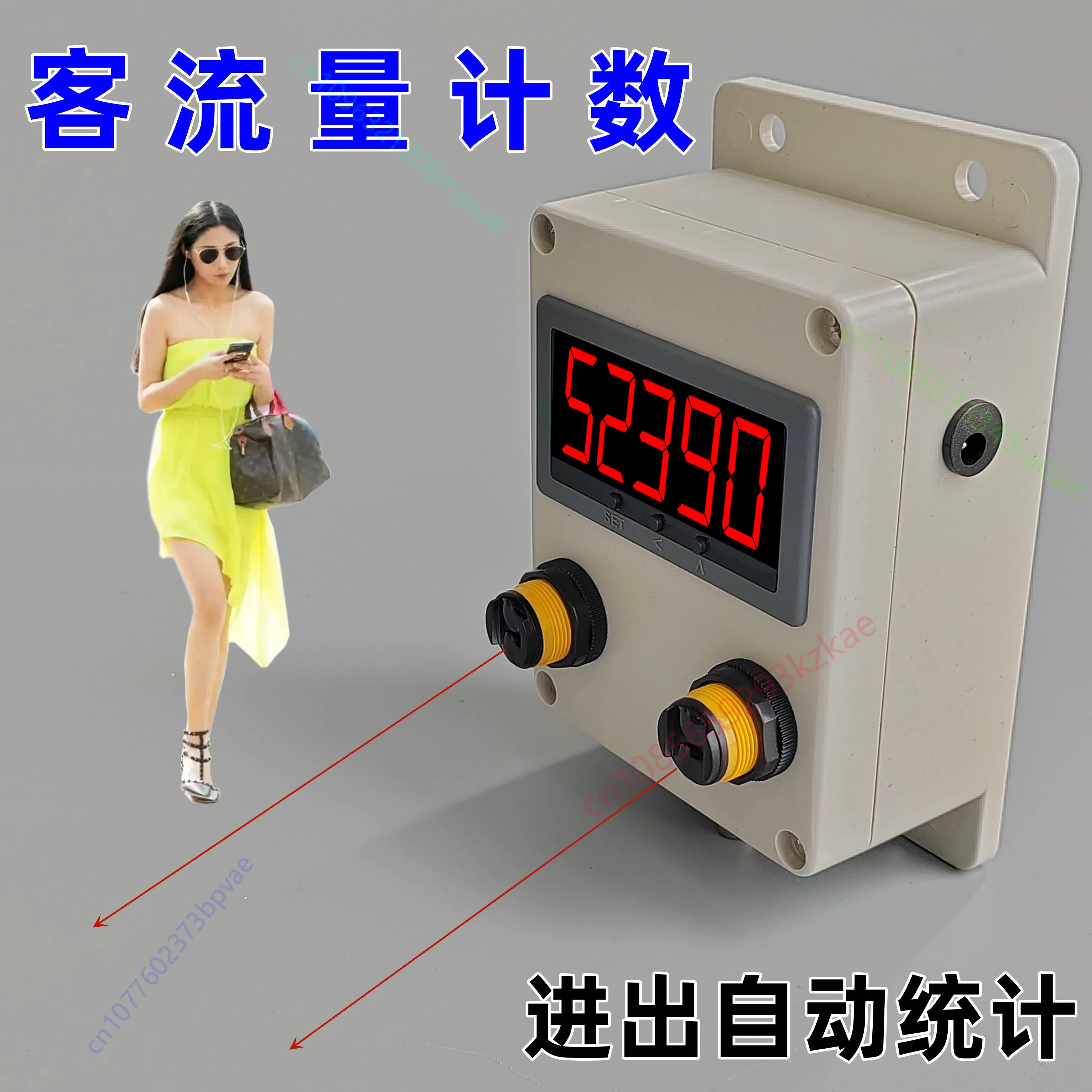 Automatic Sensing Electronic Headcount Counter, Store Traffic in and Out Statistics Points