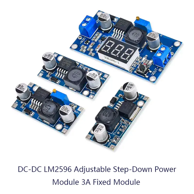 

DC-DC Step-Down Power Module 3A Adjustable Buck Module LM2596 Regulated Voltage 24V to 12V 5V 3V