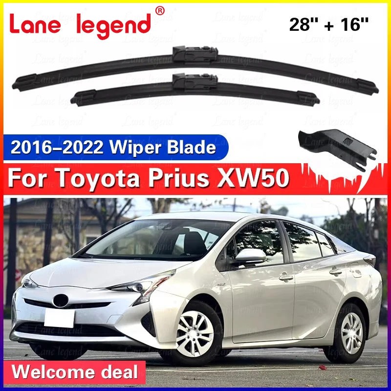 

Передние щетки стеклоочистителя с левым рулем для Toyota Prius XW50 2016-2022, лобовое стекло, лобовое стекло, автомобильные щетки от дождя 28 "+ 16"