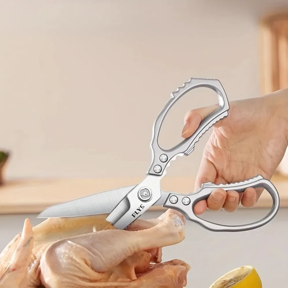 Stainless Steel Multi-Purpose Cooking Shears – Heavy-Duty Bone Cutting, Fish Fillet & Poultry Trimming with Ergonomic Handle view 2