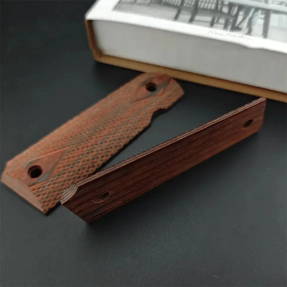 New 2PCS Anti slip Handle 1911 Redwood Handle Patch DIY Anti slip Wooden Handle Scale Decorative Material Raw Material Board image 5