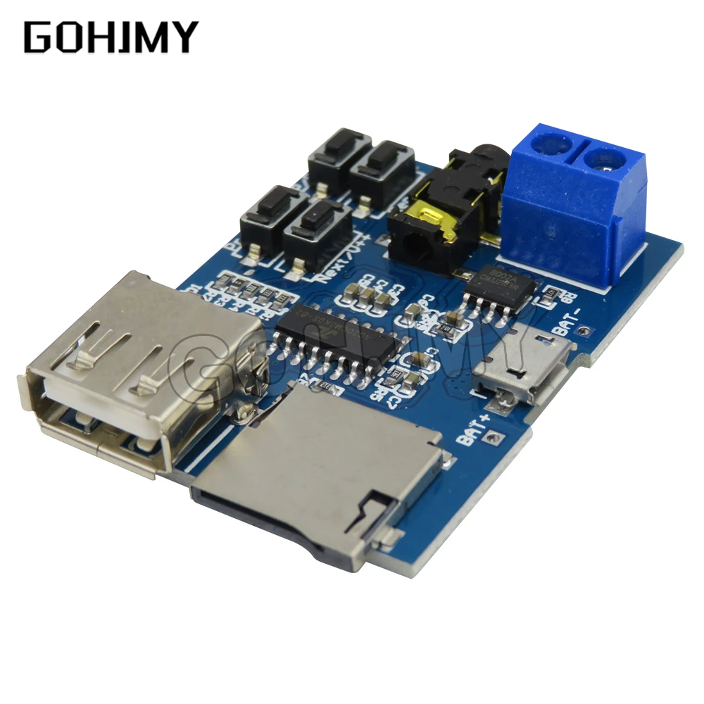 GOHJMY TF Card U Disk MP3 Format Decoder Board Module Amplifier Decoding Audio Player Module