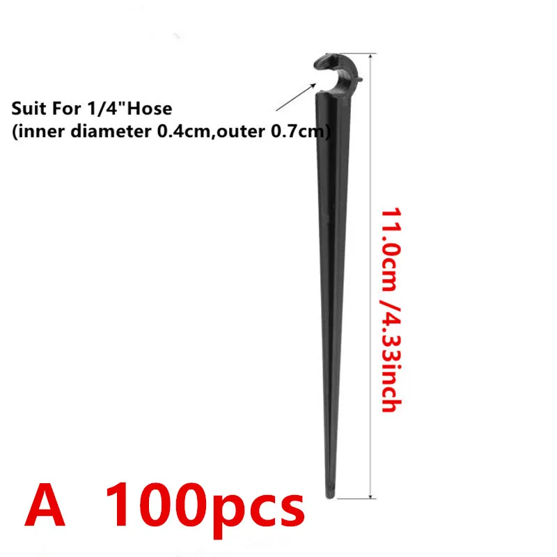 100pcs 1/8'' 1/4'' Hose Stakes Fixed Garden Watering Tubing Micro Drip Irrigation Fittings Hold-Down Supports