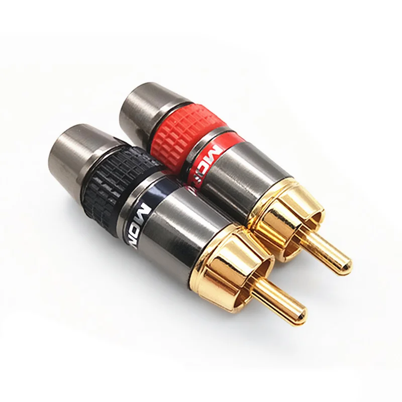 الوحش RCA المتحمسين الصوت إشارة كابل لوتس التوصيل سدادة RCA النحاس النقي موصل 50/100 قطعة