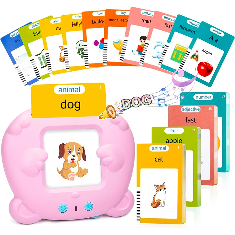 Macchina per schede flash parlanti per bambini, lingua educativa precoce, audiolibro elettronico, macchina per l'apprendimento dei più piccoli, giocattoli Montessori