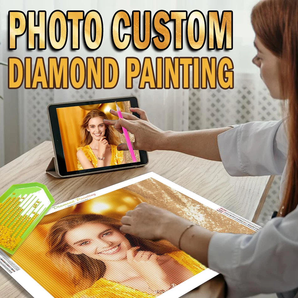 

GATYZTORY Photo Custom Diamond Painting Cross Stitch 5D Diamond Pictures Rhinestones Stitch Diamond Mosaic Personalized Gift Set