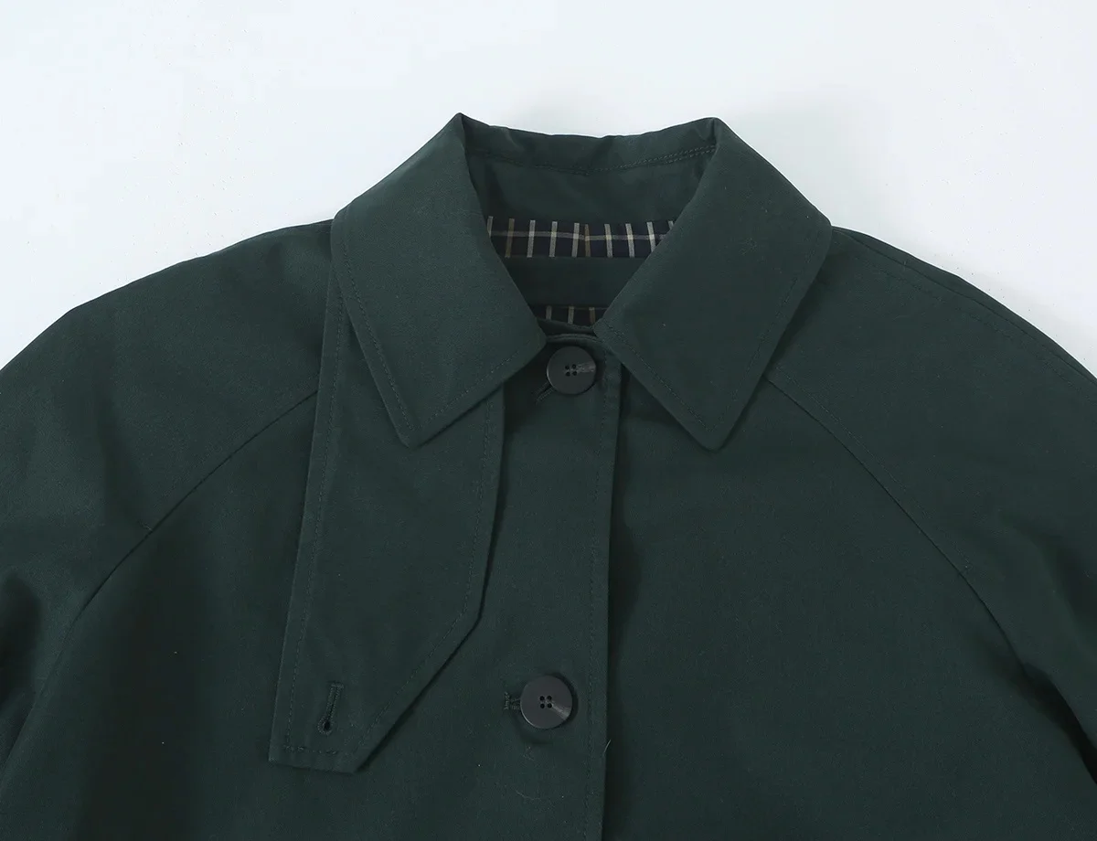 KONDALA Damen Herbst-Pendler-Miditrenchcoat Vintage Lässiger Einreihiger Trenchcoat 2026 Herbst Trendiger High-Street-Damenmantel – Detail 11