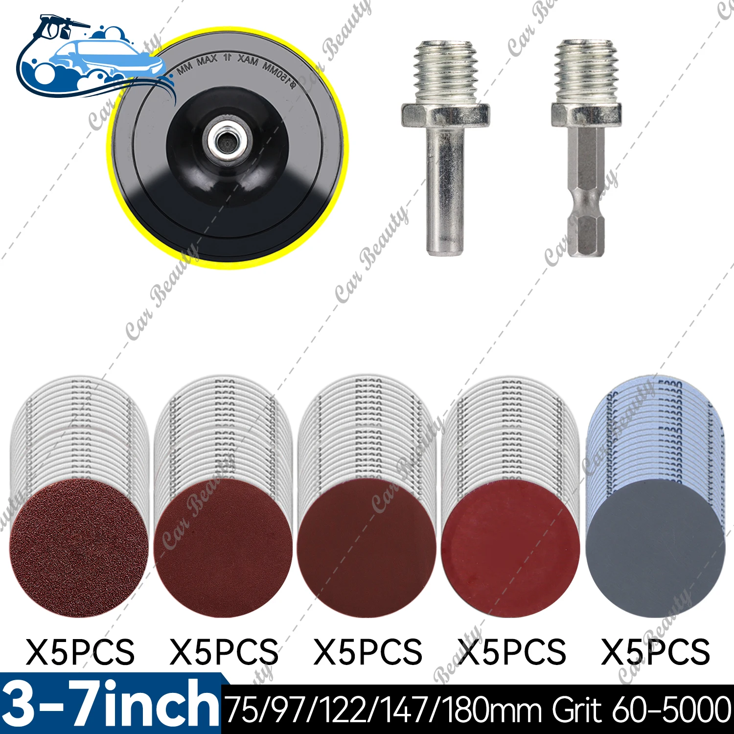 3 4 5 6 7 inch Dry Polishing Sandpaper For Wood Plastic Wall Stone Metal Jewelry Glass Sanding Disc for Car Detailing Cleaning