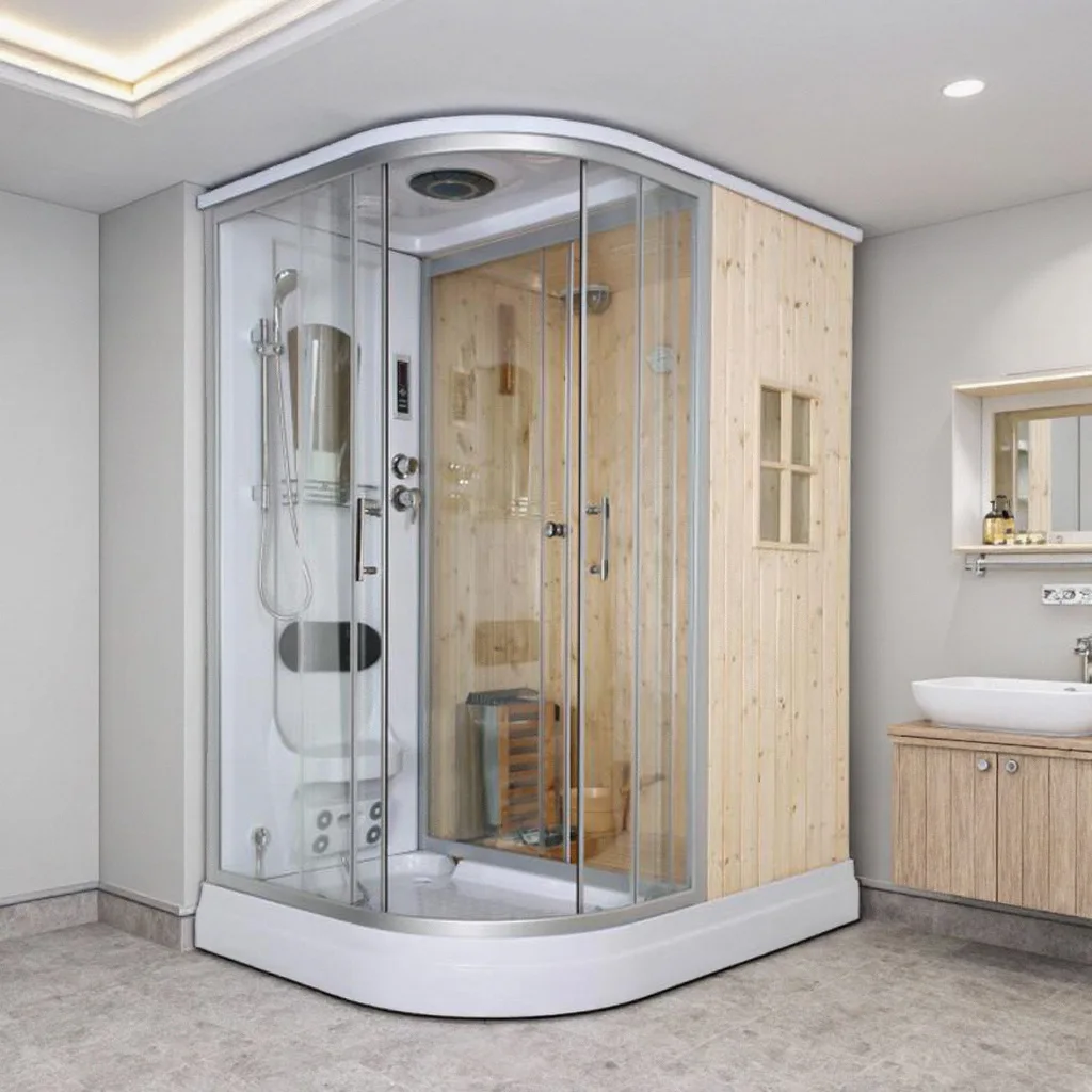 Household sweat sauna integral shower room bathroom partition glass steam room