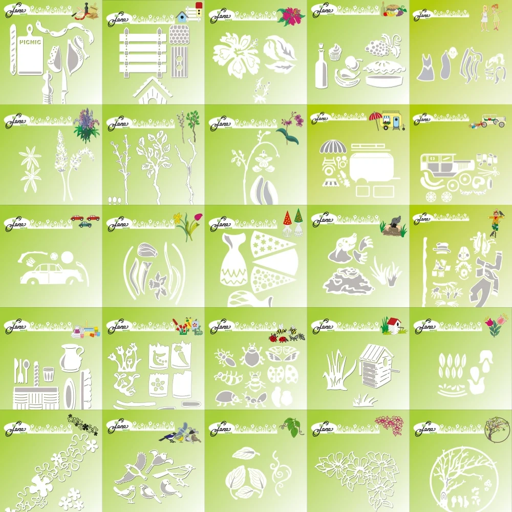 Piggy Craft Metall-Stanzformen, verschiedene Serien, Dekoration, Scrapbook-Papier, Bastelmesser, Schablonen, Stanzformen