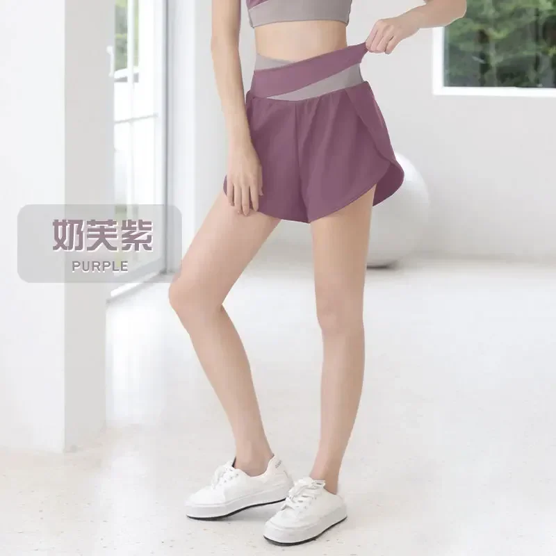 Women Sports Shorts Running Casual Quick-drying Gym Sport Shorts with Pocket Solid Workout Leggings Fitness Yoga Pants