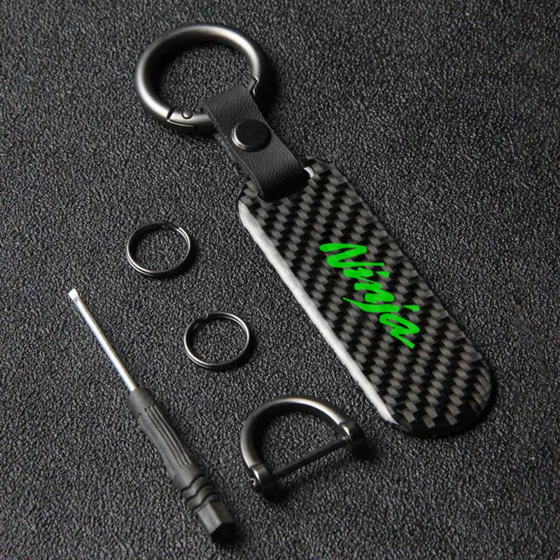 لكاواساكي نينجا 250 300 400 650 1000 1000SX ZX-6R ZX-10R ER6N دراجة نارية غطاء سائل الفرامل كوب زيت جورب سلسلة مفاتيح من ألياف الكربون
