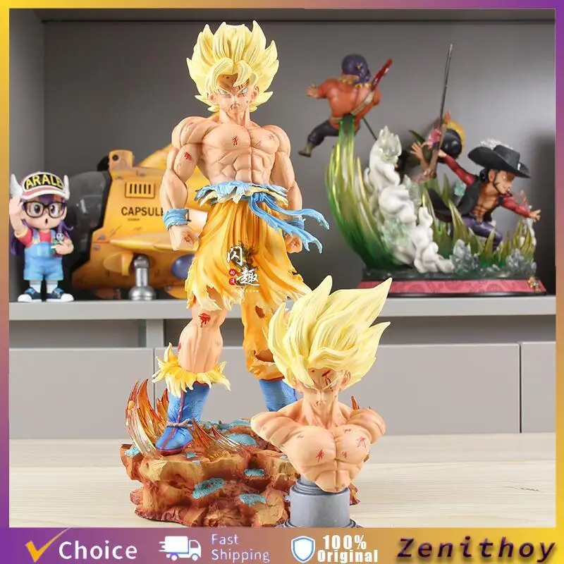 

35cm Dragon Ball Xenoverse Ⅱ Son Goku Series Figure Double Head Carving Double Scale Character Model Garage Kit Collection Gift