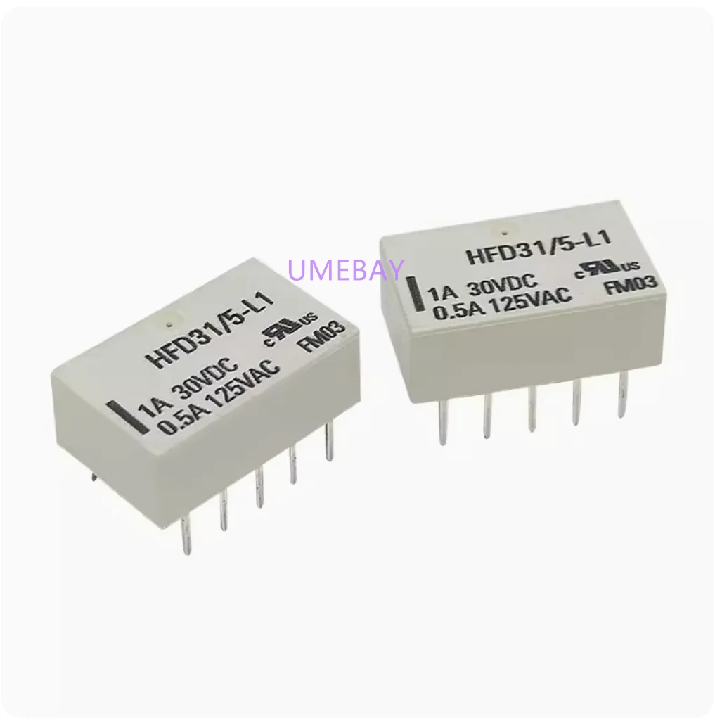 15pcs    Signal relay 1A 5V  HFD31/5-L1   directly plugged with 10 pins