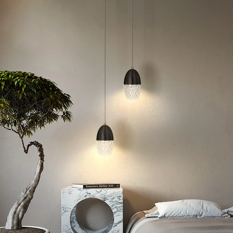 Lampe LED suspendue au design nordique moderne, luminaire décoratif d'intérieur, idéal pour une chambre à coucher, un restaurant ou un bar